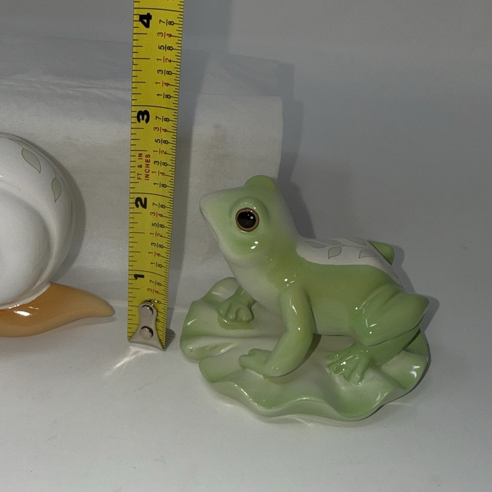 NIB Lenox Ceramic Butterfly Meadow Green Yellow Frog, Turtle, Snail Figurines - Picture 10 of 16